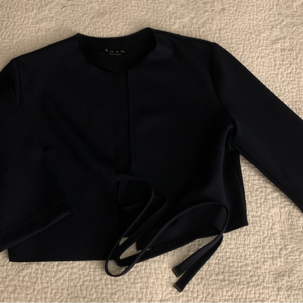 SHAN Midnight Blue Cropped Jacket